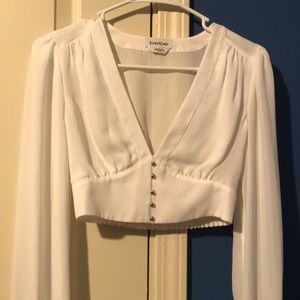 Bebe White Crop Top...Super Cute!